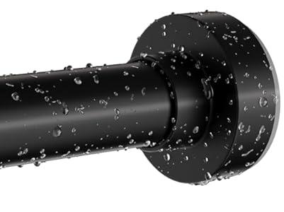 Emlaoe Black Shower Curtain Rod 34-66 Inches(2.8-5.5ft) Never Rust Adjustable Shower Rod Spring Tension Non Slip No Drilling Shower Rods for Bathroom Garland Window