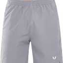NORTHYARD Men's 7" Athletic Running Shorts with Zipper Pockets Quick Dry Lightweight Workout Gym Short (Gray, L)