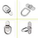 304 Stainless Steel D-Ring Tie Down Anchor 1/4 Inches Heavy Duty Lashing Surface Floor Mount for Safe and Secure Hauling (8-Pack)