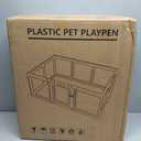 Clear Acrylic Dog Playpen Indoor, Puppy Cat Small Pet Play Pen, Pet Cat Foldable Playpen for Rabbits, Dog Fence Crate Kennel Whelping Cage (White, 10 Panel)