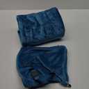 PAVILIA Travel Blanket Pillow, Soft Airplane Blanket 2-IN-1 Combo Set, Plane Blanket Compact Packable, Flight Essentials Car Pillow, Travelers Gifts Accessories Luggage Backpack Strap, 60x43 Teal Blue