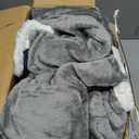 Westinghouse Electric Snuggle Throw Blankets with Foot Pocket, Wearable Heated Blanket with Sleeves, 6 Heating Levels & 2 to 10 Hours Heating Time Settings, 50 * 70"+18", Light Grey