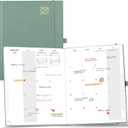 POPRUN Monthly Planner 2026-2027, Large-8'' x 10'', 18-Month Calendar Book (Jan.26 - Jun.27), Calendar Planner with Monthly Tabs, Storage Pocket, Hardcover, 100 GSM Paper - Midnight Green