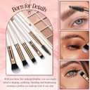 Makeup Brush Set, Premium Synthetic 10 PCS Makeup Brushes, Travel Makeup Brush Set with Soft Hairs, Makeup Brushes Set Professional for Blush, Eyeliner, Eyeshadow, Concealer, and Foundation (White)