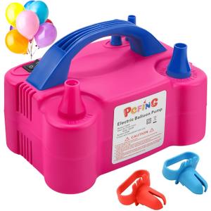 PCFING Balloon Pump Electric, Portable Balloons Inflator Blower Machine with Balloon Tie Tool & Dual Nozzle (Small)