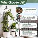 6.3Ft 100% Metal Garden Obelisk Trellis for Climbing Plants Outdoor, Rose Trellis for Potted Plants, Sturdy Garden Trellis for Climbing Vines, Vegetables, Flowers Stands, 1 Pack