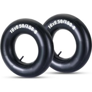 2 Pack 16x7.50/6.50-8 Inner Tubes with TR-13 Valve Stem, Replacement Lawn Mower Tire Tubes for Tractors, Wheelbarrows, ATVs, Go Karts & More (Fits 6.5'' to 7.5" Wide)
