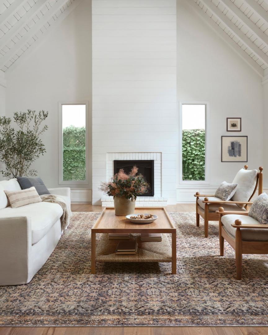 Loloi Amber Lewis Billie Collection, Ink & Salmon 8'-6" x 11'-6" Area Rug  Antique & Distressed Accent Rugs for Living Room, Bedroom, Entryway & Hallway, No Shed High Traffic Area Home Decor Rug