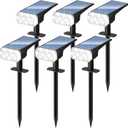 DINGLILIGHTING Solar Lights Outdoor Waterproof: IP65 Led Spot Light Decorations for Garden - 3 Lighting Modes Solar Powered for Yard - Halloween Christmas Lights Landscape Pathway Patios 6PC White