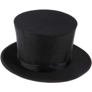 Black Top Hat Magician Collapsible Hat for Kids Teen Boys Adults Birthday Party Comedy Show Supplies