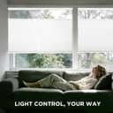 Joydeco No Drill Blackout Cordless Cellular Shades, 33.5" W x 64" H, White