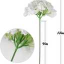 Flojery Silk Hydrangea Heads Artificial Flowers Heads with Stems for Home Wedding Decor, Pack of 10 (White)