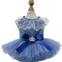 Fashion Sweet Puppy Dog Blingbling Princess Skirt Pet Dog Lace Cake Camisole Tutu Dress D-Navy S