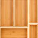 bamboo drawer organizer Set,expandable drawer dividers,wooden storage organizers,drawer organizers for kitchen, bathroom,flatware,Tea Bag Organizer (1 X 5PCS Natural)