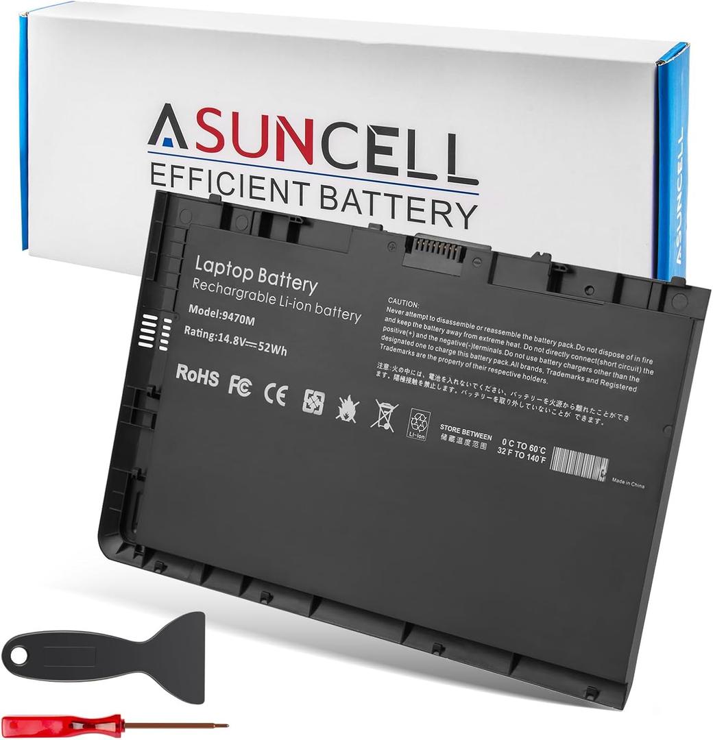 ASUNCELL BT04XL 14.8V 52WH Notebook Battery for HP EliteBook Folio 9470 9470M 9480m Ultrabook BT04 BA06 HSTNN-IB3Z HSTNN-I10C 687945-001 H4Q47AA 687517-241 HSTNN-DB3Z 687517-171 BA06XL H4Q48AA