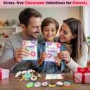 Donut Squishy Valentines Day Cards Gifts for Boys Girls Classroom Exchange, 24 Packs Valentines Day Donut Squishies with Cards for Kids School Party Favor