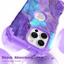 Hocase for iPhone 16 Pro Case 6.3", Heavy Duty Shockproof Protection Soft Silicone Rubber+Hard Plastic Bumpers Hybrid Protective Case for iPhone 16 Pro 2024 - When Purple Meets Blue