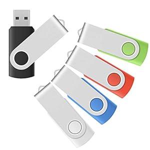 Enfain 5-Pack 128GB USB 3.0 Flash Drives (5 Colors) - High-Speed 90MB/ s Read for Office Home & School - Multi-Color Storage Solution