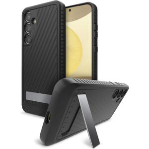 ZAGG Everest Samsung Galaxy S24+ Case with Kickstand - Triple Layer Graphene-Infused Drop Protection up to 20ft, Eco-Friendly Design, Textured Grip, Black
