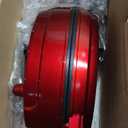 Chefman Anti-Overflow Belgian Waffle Maker w/Shade Selector, Temperature Control Mess Free Moat, Round Iron w/Nonstick Plates & Cool Touch Handle, Measuring Cup Included, Red