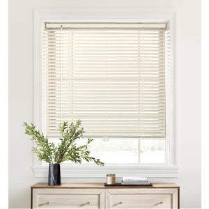 LazBlinds Cordless 1" Aluminum Horizontal Mini Blinds, Light Filtering Blinds for Windows, Blinds & Shades for Window Size 37'' W x 48'' H, Cream