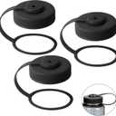 TonGass 3-Pack Water Bottle Lid Compatible with 32oz Wide Mouth Water Bottle Replacement Cap for 63mm Mouth Water Bottle Lid Replacement Water Bottle Cap (Black)