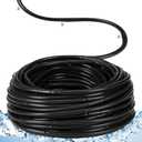 1/4 Inch Drip Irrigation Tubing Hydroponics Dripline Hose with 6 Inch Emitter Spacing Irrigation Drip Line Emitter Tubing for Gardens Efficient Raised Beds Flower Watering(Black,100 ft)