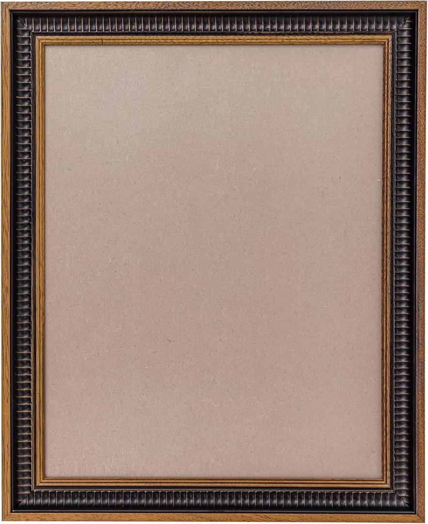Classic 11x14 Picture Frames: Black&Brown Frame for 11x14 inches Photos Painting Poster, Rustic Frame for Collage Wall Arts Decor, Wooden Wall Picture Frame