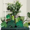 St Patricks Day Decorations Wooden Shamrock Decor Set, 4pcs Gradient Green St. Patrick's Day Irish Lucky Table Decoration for Home Office Tiered Tray Centerpiece (Green)