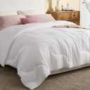 Twin Size Comforters Duvet Insert,Soft Down Alternative with Corner Tabs,Quilted Comforters for All Seasons,Machine Washable,Twin 88 x 68 Inches (White)