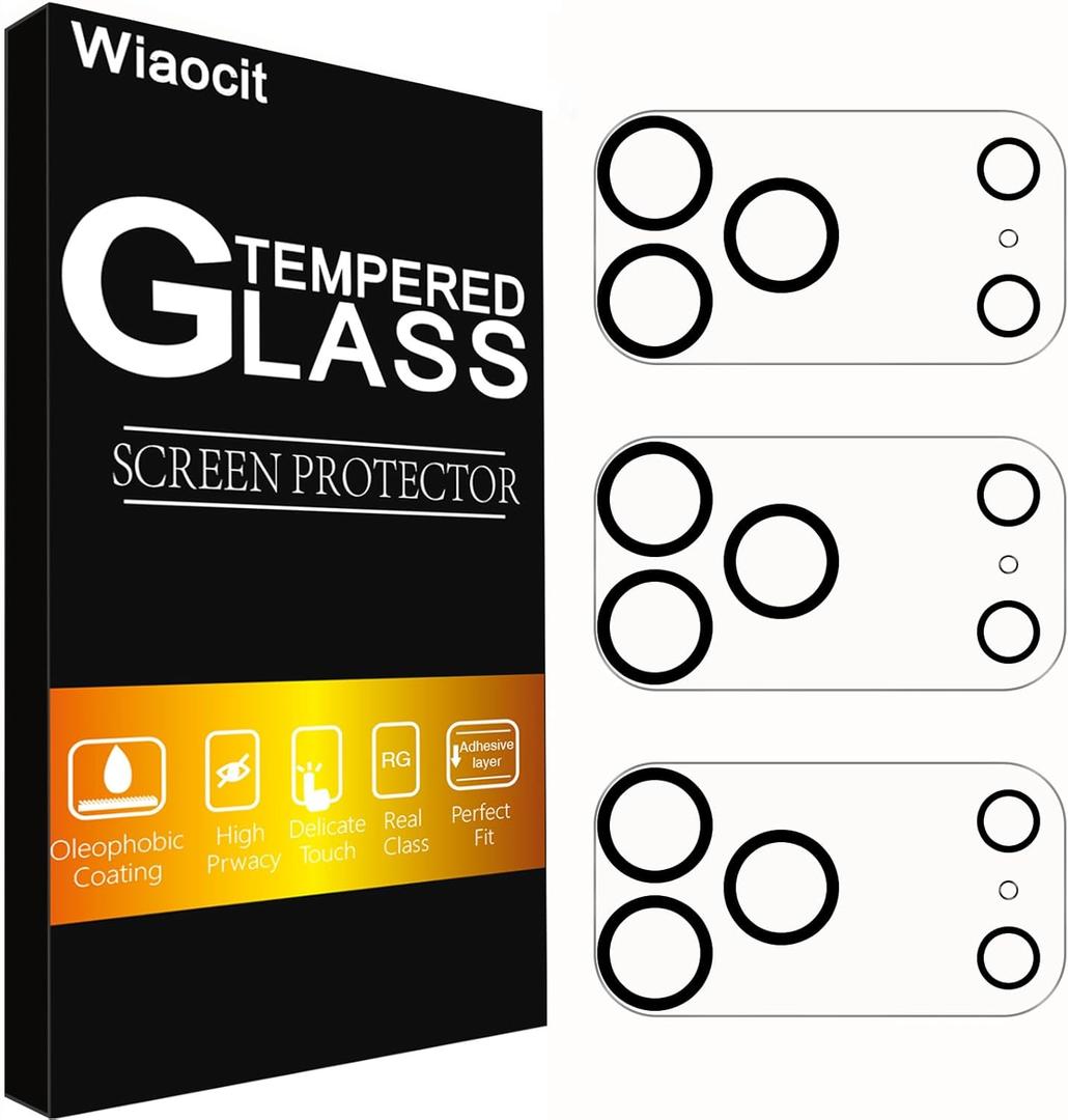 3 x Wiaocit 3 Pack Tempered Glass Camera Lens Protector for iPhone 17 Pro, 9H Hardness, Anti-Scratch, Case Friendly