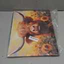 Highland Cattle Canvas Wall Art Cute Scottish Cow and Sunflowers Warm and Soft Color Painting Picture Wall Decor Poster Print Artwork for Bathroom Farmhouse Living Room Office Home Decoration (16"L x 12"W)