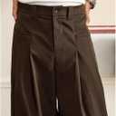 BEAUDRM Men's Wide Leg Pants Pleated Baggy Dress Pants Casual Trousers with Pockets Streetwear Slacks for Men (Black, XXL)