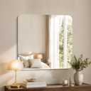CILIBER Frameless Mirror, 30x30 Square Bathroom Mirrors for Wall Rounded Corner, Frameless Vanity Mirror Over Sink with Polished Edge, 3mm Tempered Glass, Decorative for Bedroom, Living Room, Entryway