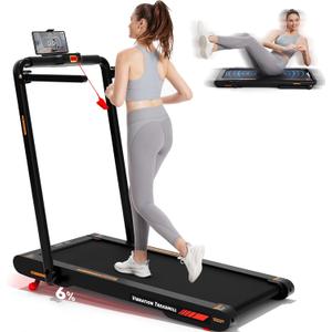 Sperax Walking Vibration Pad Treadmill with 6% Manual Incline,Portable Folding Treadmills with Handle Bar,750W 265lbs Capacity,Under Desk Treadmill with LED Display&Remote Control for Home