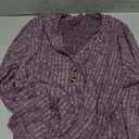 V Neck Sweaters for Women Long Sleeve Tunic Tops Knitted Casual Loose Pullover Sweaters (Small, Purple)