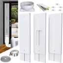 Aozzy 95"Sliding Glass Door AC Vent Kit with Universal 5.1/5.9"ac Hose Adapter, Security Lock & weather stripping, Portable Air Conditioner installation Plates kit for Sliding Door/Window/Balcony
