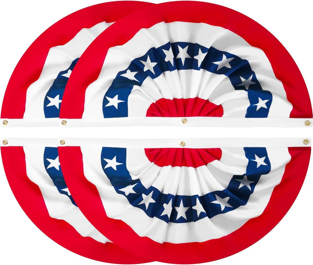 4PCS 3x6 Feet Bunting Flags,American Flag Bunting for Outside,4th Of July Decorations Outdoor,Memorial Day Decorations