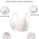 COCOMARTS Jelly Bras for Women No Underwire Scalloped Push Up Wireless Bralettes Seamless Soft Comfort Everyday Tshirt Bra (White, XXL)