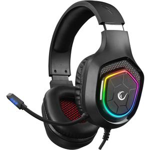 Rampage RM-K90 Wired Gaming Headset with Microphone  RGB Headphones with Mic, 50mm Drivers, Noise-Canceling for PC, PS4, PS5 & Laptop Gaming (Black)