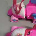 My First Skates - Adjustable Easy Training Inline Roller Skate, Quad-Style 4-Wheel Skates for Beginners, Kids, Toddlers, and Children (Pink)