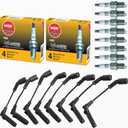 Wires Set & NGK Spark Plug Compatible with LS1 LS2 LS3 LS6 LS Chevy Chevrolet Silverado Tahoe Suburban GMC Sierra Cadillac 5.3 4.8 5.3 6.0 6.2 V8 for 9748UU 9748HH 9748RR 41-962 41-110
