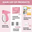 Stitch Gun for Clothes - Handheld Stitch Gun Quick Clothing Fixer - Tagging Gun - Includes 6 Needle, 1000 Black Fasteners & 1000 White Fasteners