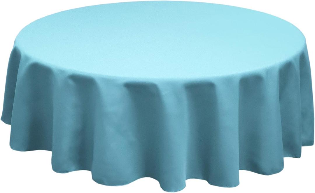 TableLinensforLess Polyester Round Tablecloth, 60 Inch Round, (Sky Blue)