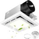 FEITON Bathroom Exhaust Fan with Light (3000K/4000K/5000K), Ceiling Mount, 110 CFM 1.0 Sones, Quiet Square Bath Fan Light Combo(Metal housing, 4 Inch Duct, Ceiling Opening Size: 7.6 x 7.3 Inches)