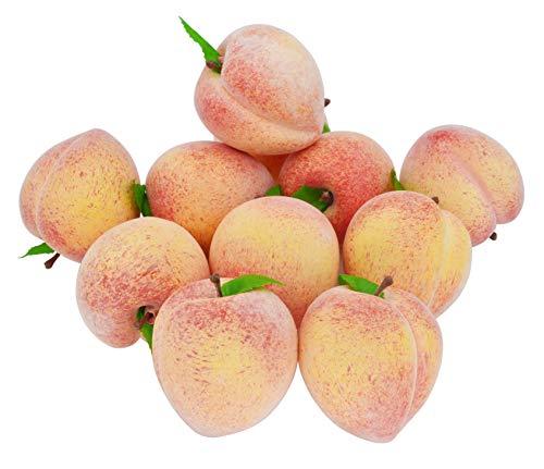 JEDFORE Fake Fruit Home House Kitchen Party Decoration Simulation Artificial Lifelike Peach 10pcs Set