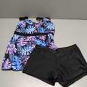 Arolina Tankini Swimsuits for Women Tummy Control Two Piece Bathing Suits Flowy Swim Tops with Boy Shorts, Size M