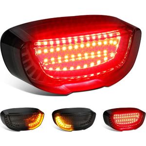 QUASCO Motorcycle Brake Tail Light Integrated Turn Signals Compatible with Honda Suzuki Yamaha ATV Cruiser Sportbikes Touring Dirt Bike Standard Street Bikes
