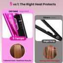 ORYNNE Mini Flat Iron 1/2 Inch with 5 Adjustable Temperatures, Tourmaline Ceramic Small Hair Straightener for Short Hair, Bangs, Beard, Pixie, Edge - Dual Voltage Travel Curling Iron, Auto-Off