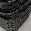 6 Packs Black Small Baskets, Plastic Weave Storage Baskets